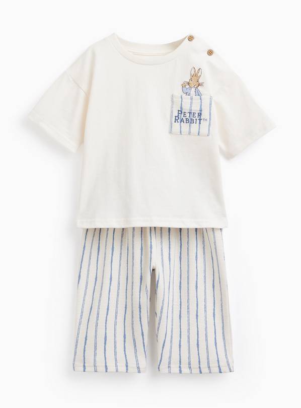 White & Blue Peter Rabbit Tee & Trousers Set 9-12 months